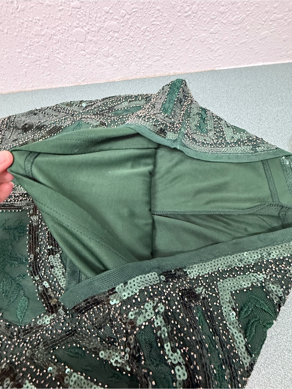 Lulu's Emerald Green Short Sleeve Sequin Bodycon Dress - Picture 9 of 11